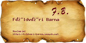 Földvári Barna névjegykártya