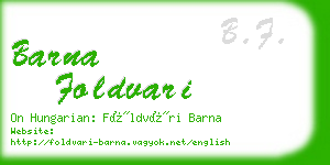 barna foldvari business card